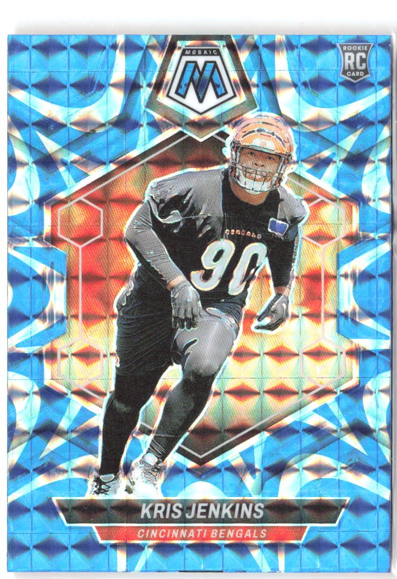 Kris Jenkins Panini Mosaic - Mosaic Reactive Blue 348 2024 Cincinnati Bengals