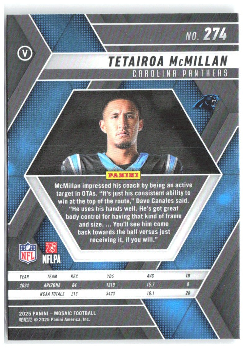 Tetairoa McMillan Panini Mosaic 274 2025 Carolina Panthers RC