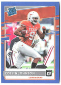 Collin Johnson Chronicles Draft Picks Optic Rated Rookies Blue 13 2020 Longhorns
