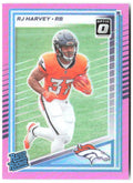 RJ Harvey Donruss - Optic Rated Rookies Preview Pink 312 2025 Denver Broncos