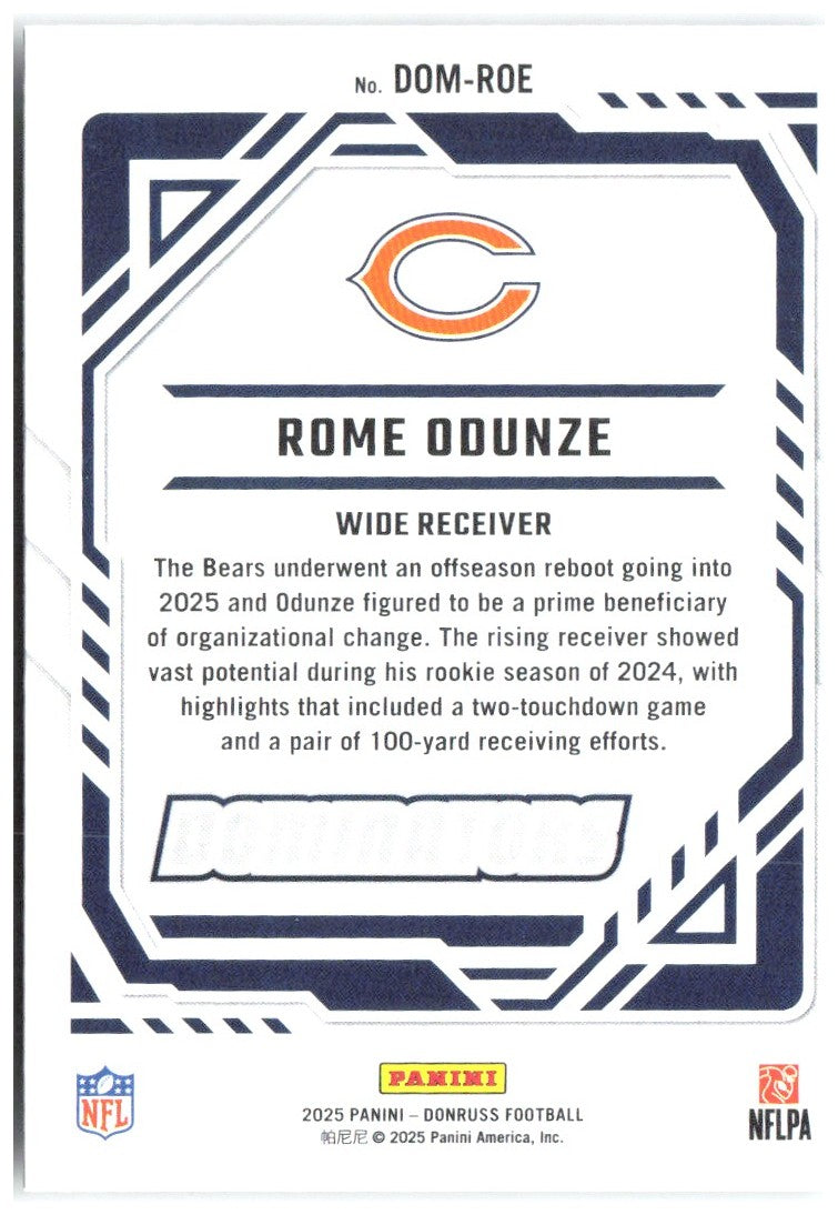 Rome Odunze Donruss - Dominators DOM-ROE 2025 Chicago Bears