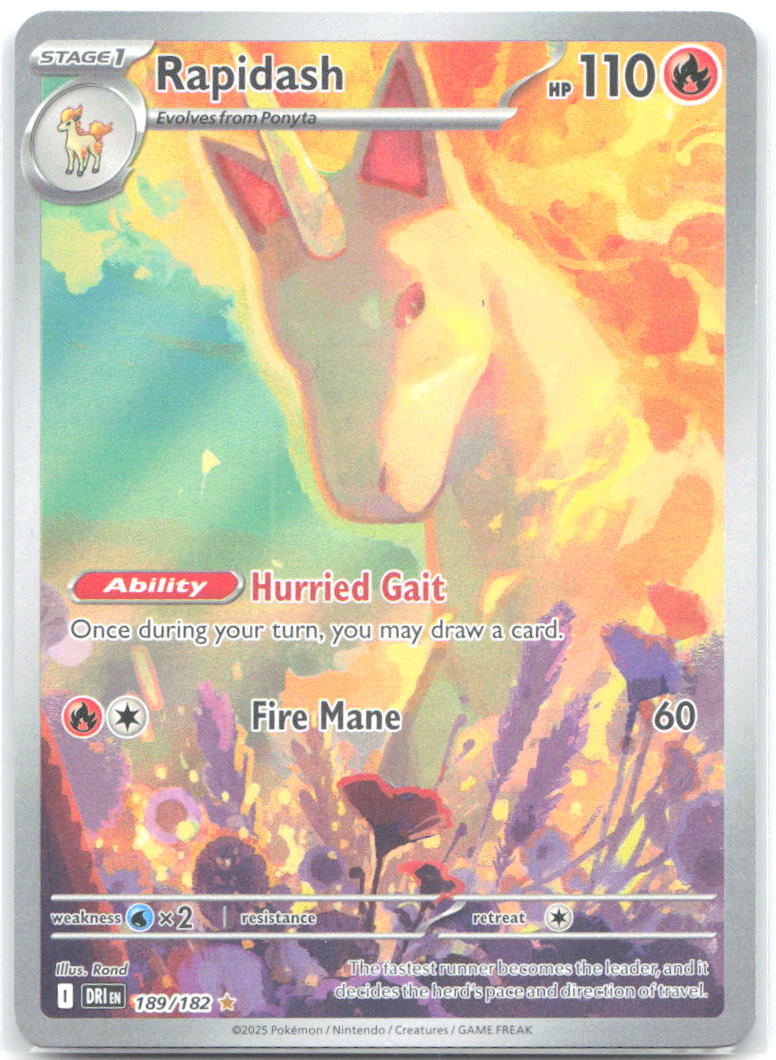 Rapidash Holo Illustration Rare SV10: Destined Rivals 189/182 NM Rond