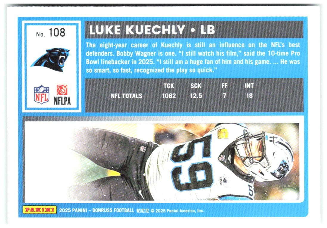 Luke Kuechly Donruss - Press Proofs Green 108 2025 Carolina Panthers