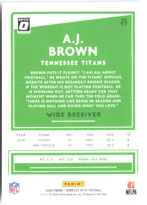 A.J. Brown Donruss Optic 97 2020 Tennessee Titans