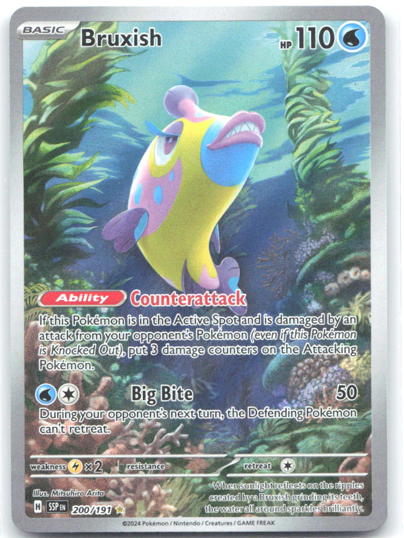Bruxish Holo Illustration Rare SV08 Surging Sparks 200/191 NM Mitsuhiro Arita