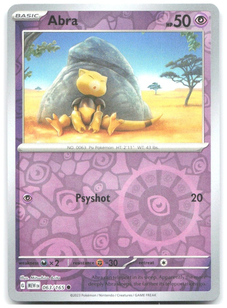 Abra Reverse Holo Common SV Scarlet & Violet 151 063/165 NM Mitsuhiro Arita