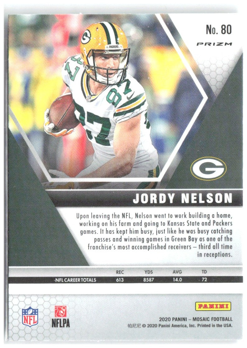 Jordy Nelson Panini Mosaic - Prizm 80 2020 Green Bay Packers