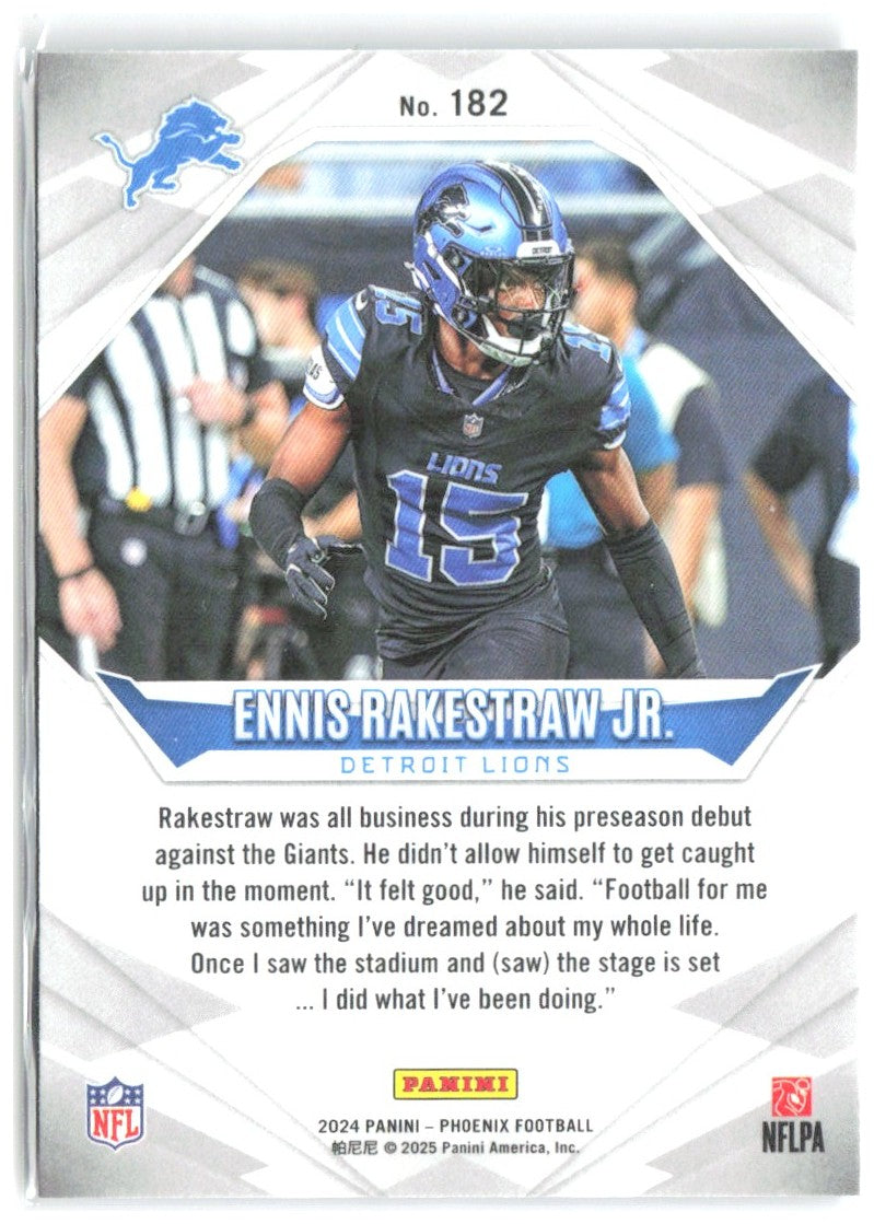 Ennis Rakestraw Jr. Panini Phoenix - Purple 182 2024 Detroit Lions