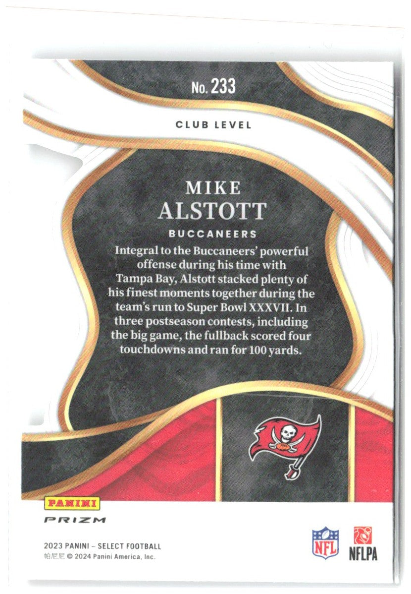 Mike Alstott Select Red and Yellow Prizms Die Cuts 233 2023 Tampa Bay Buccaneers
