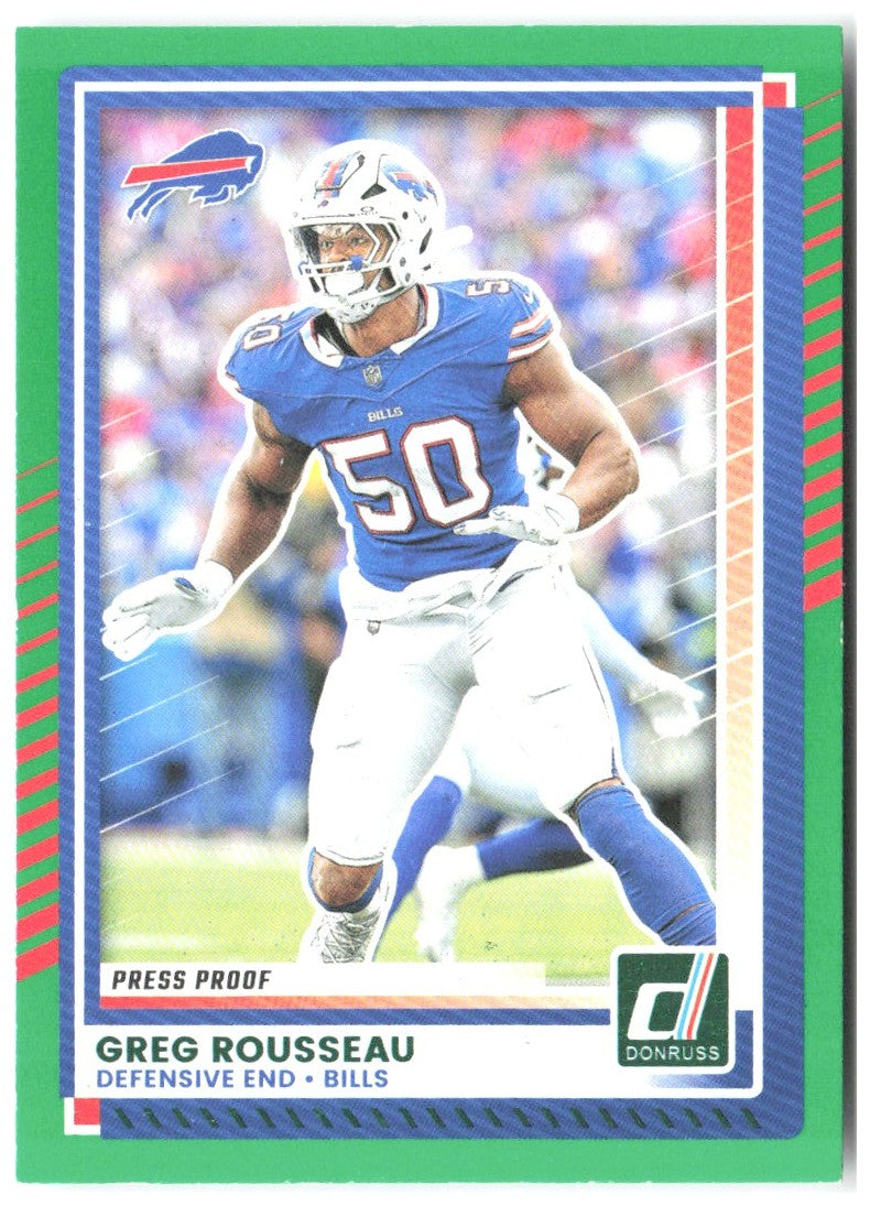 Greg Rousseau Donruss - Press Proofs Green 113 2025 Buffalo Bills