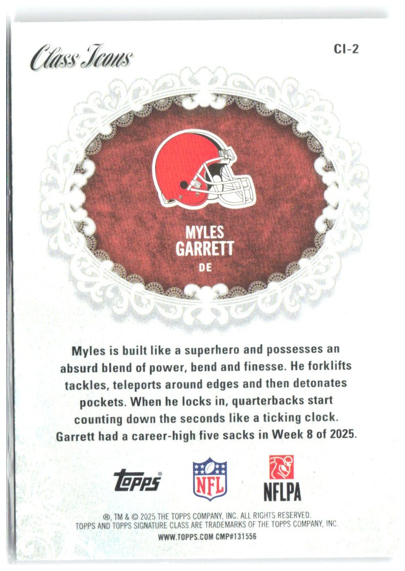 Myles Garrett Topps Signature Class - Class Icons CI-2 2025 Cleveland Browns