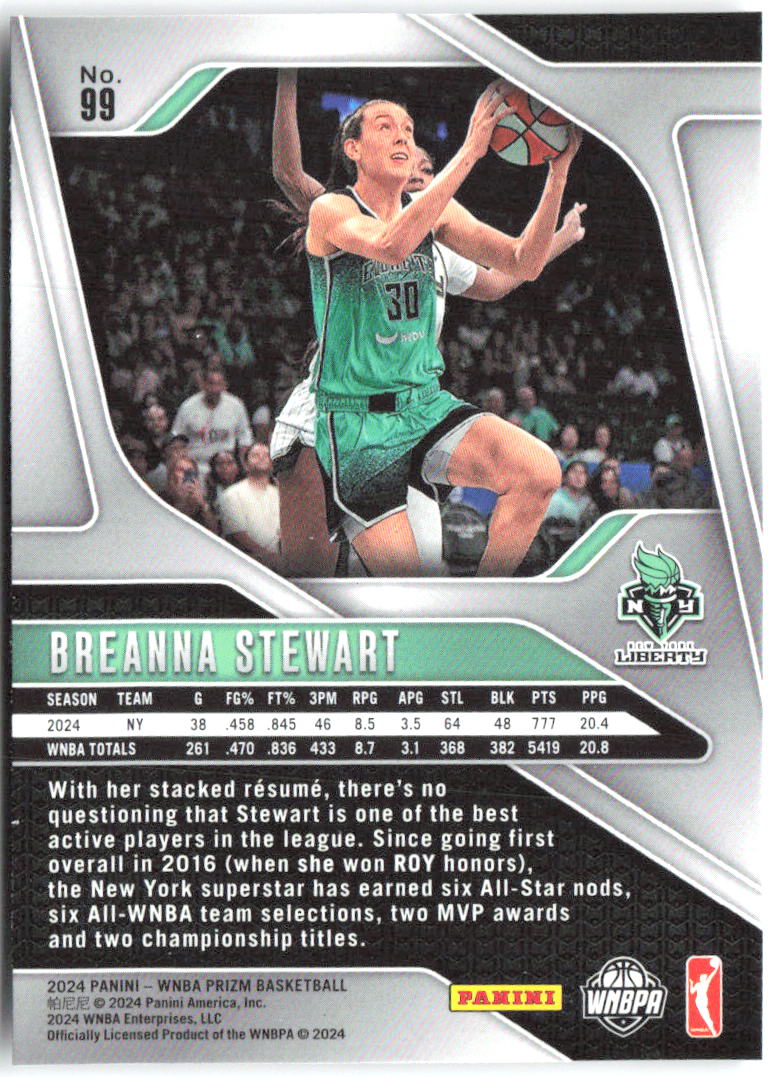 Breanna Stewart Panini Prizm WNBA 99 2024 New York Liberty