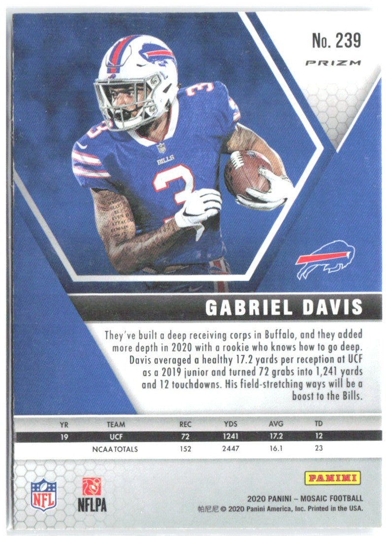 Gabriel Davis Panini Mosaic - Prizm Silver 239 2020 Buffalo Bills