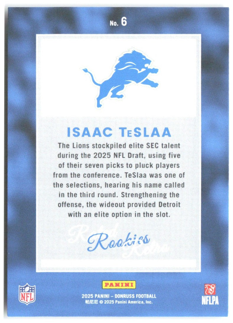 Isaac TeSlaa Donruss - Rated Rookies Retro 6 2025 Detroit Lions