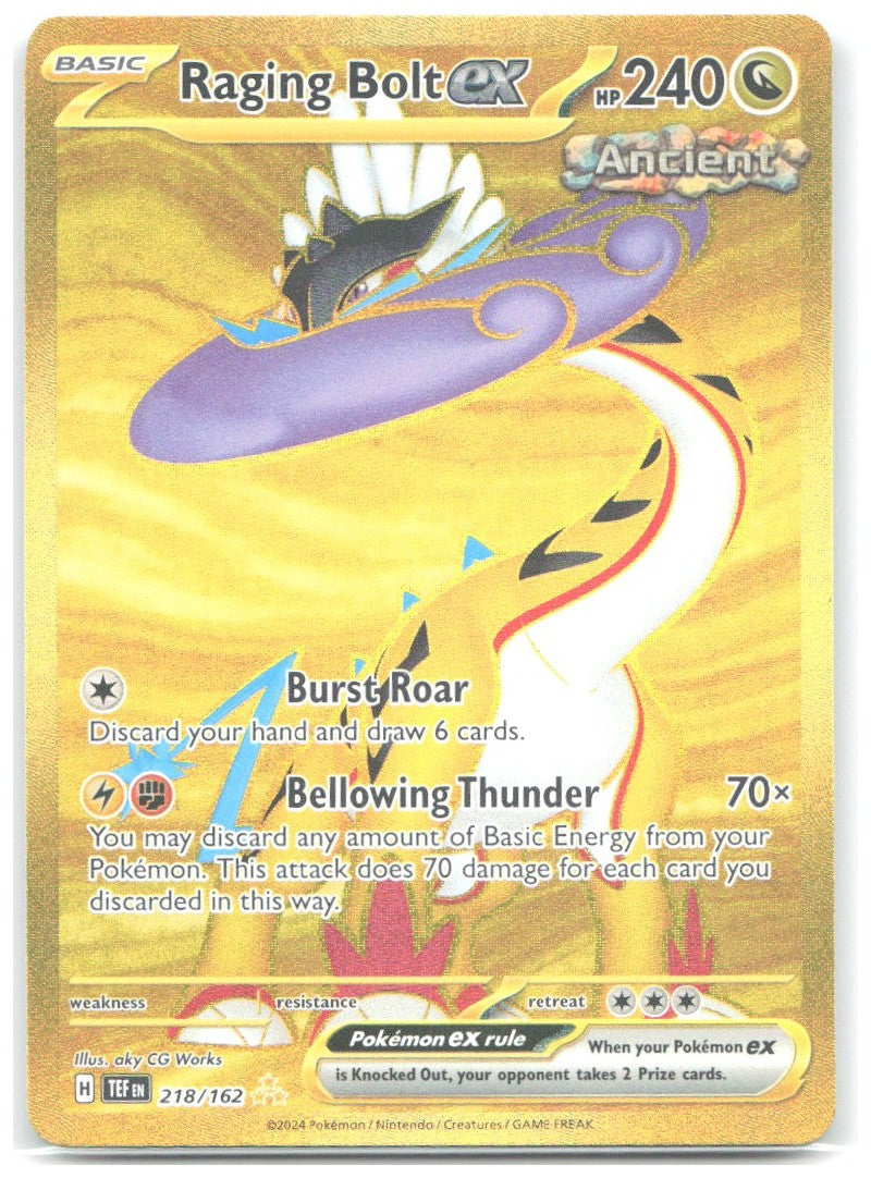 Raging Bolt ex Holo Hyper Rare SV05 Temporal Forces 218/162 NM aky CG Works