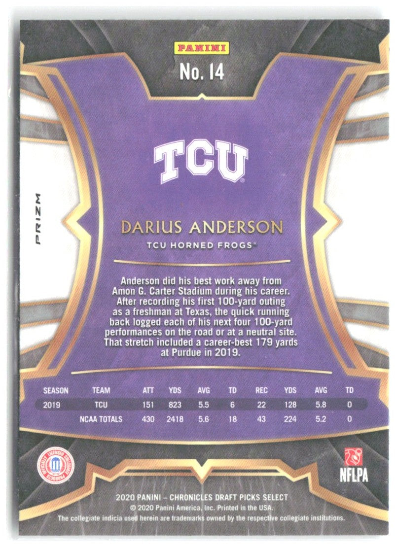 Darius Anderson Chronicles Draft Picks - Select Draft Picks Red 14 2020 TCU