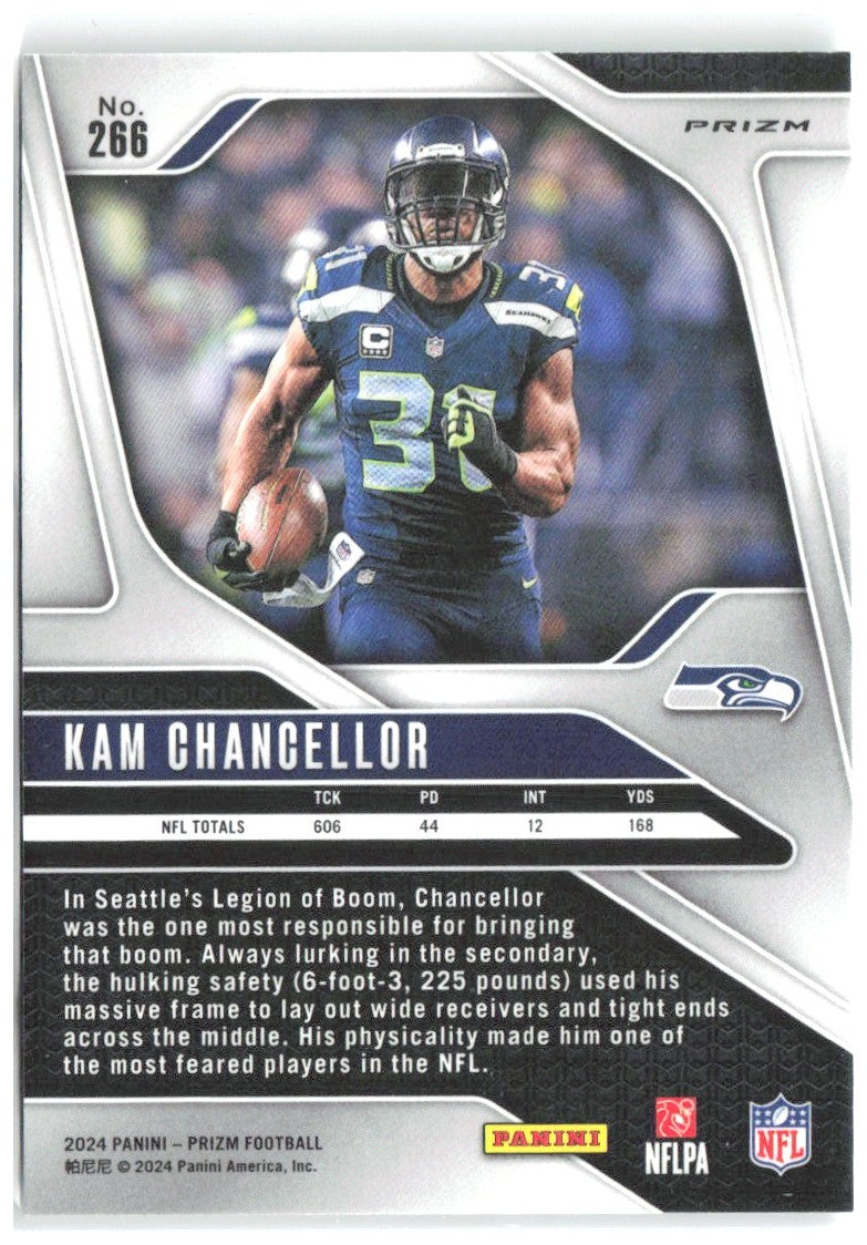 Kam Chancellor Panini Prizm - Green Wave 266 2024 Seattle Seahawks