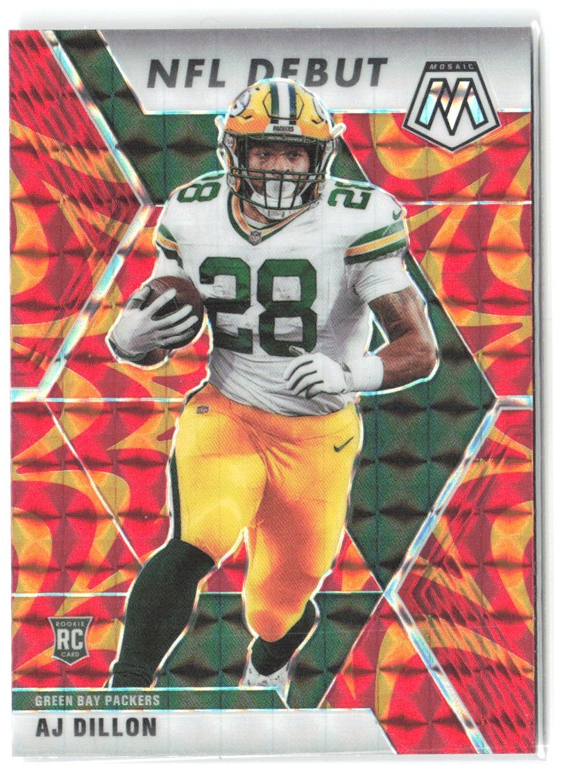 AJ Dillon Panini Mosaic - Prizm Reactive Gold 279 2020 Green Bay Packers