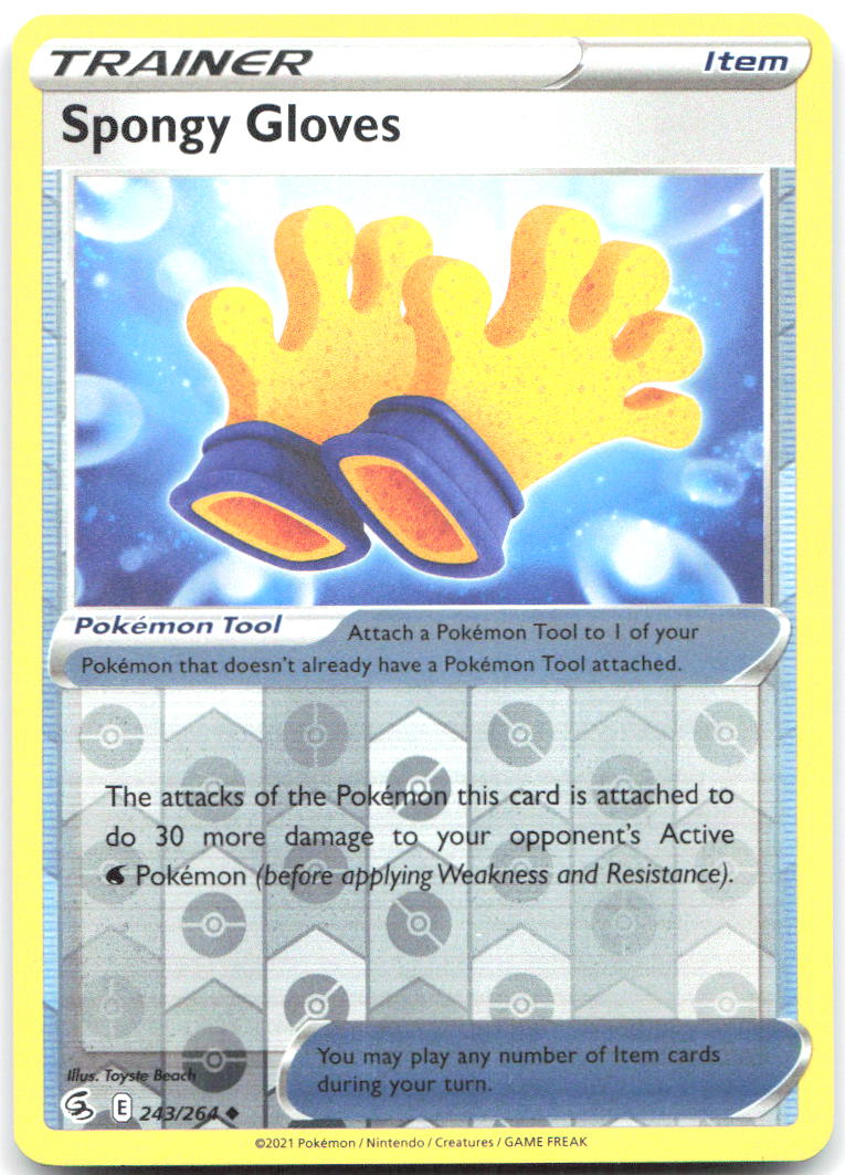 Spongy Gloves Reverse Holo Uncommon SWSH08: Fusion Strike 243/264 NM Toyste Beach