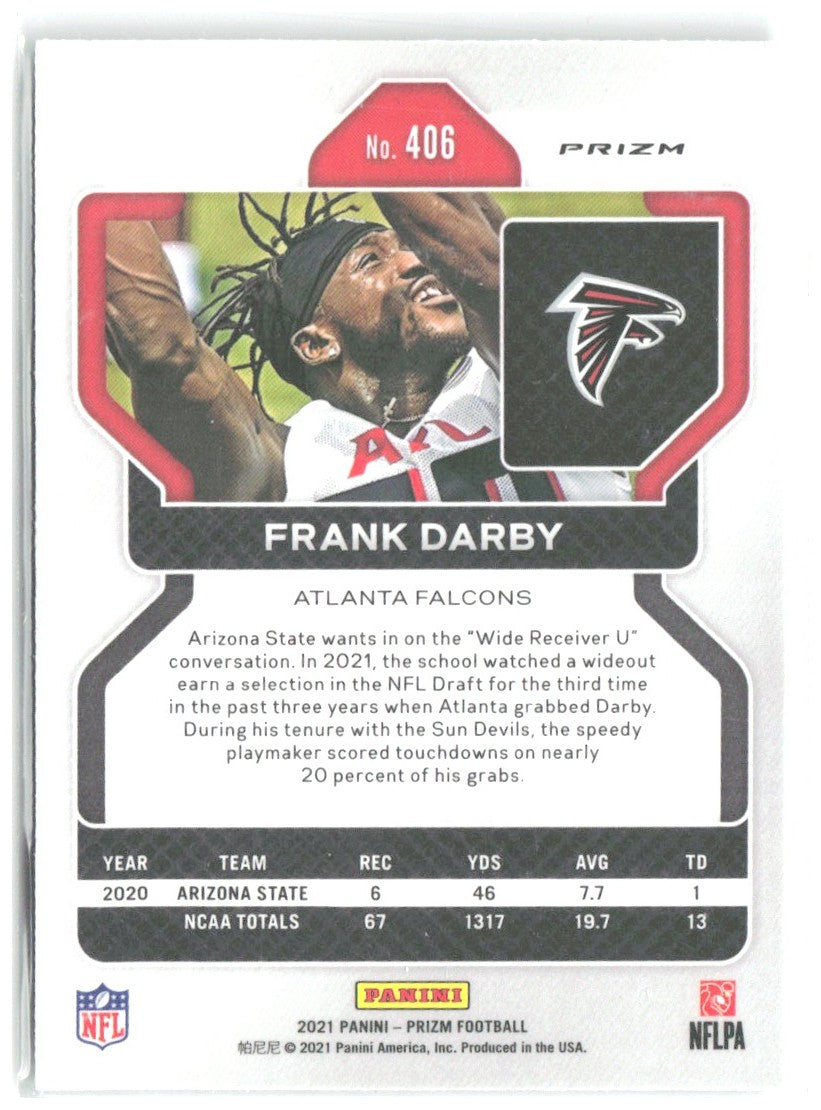 Frank Darby Panini Prizm - Green 406 2021 Atlanta Falcons