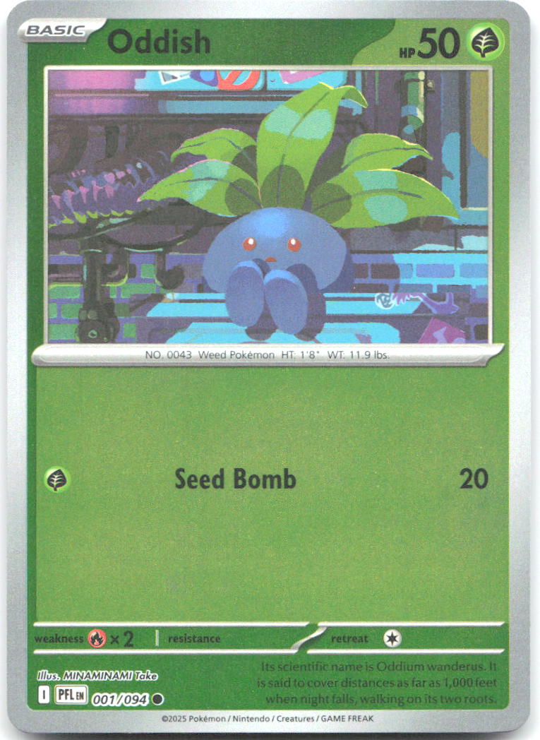 Oddish Reverse Holo Common ME02 Phantasmal Flames 001/094 NM MINAMINAMI Take