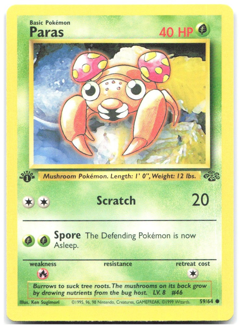Paras 1st Edition Common Jungle 59/64 NM Ken Sugimori