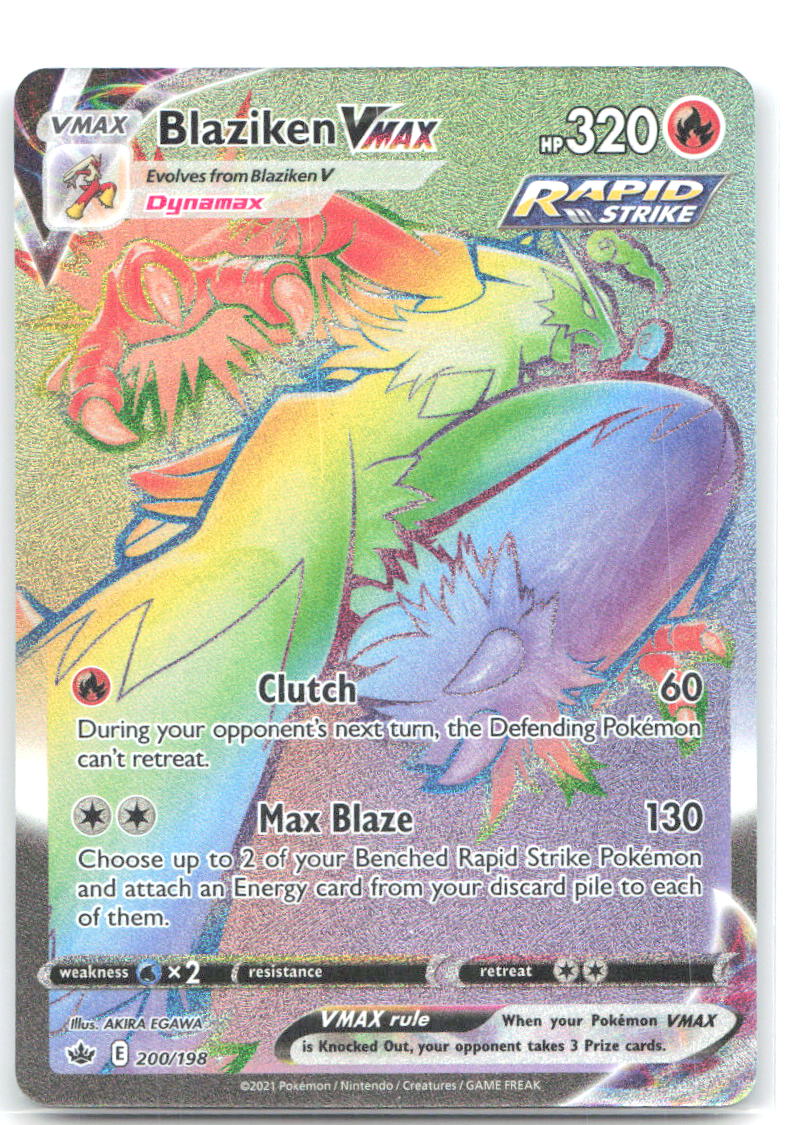 Blaziken VMAX Holo Secret Rare SWSH06 Chilling Reign 200/198 NM AKIRA EGAWA