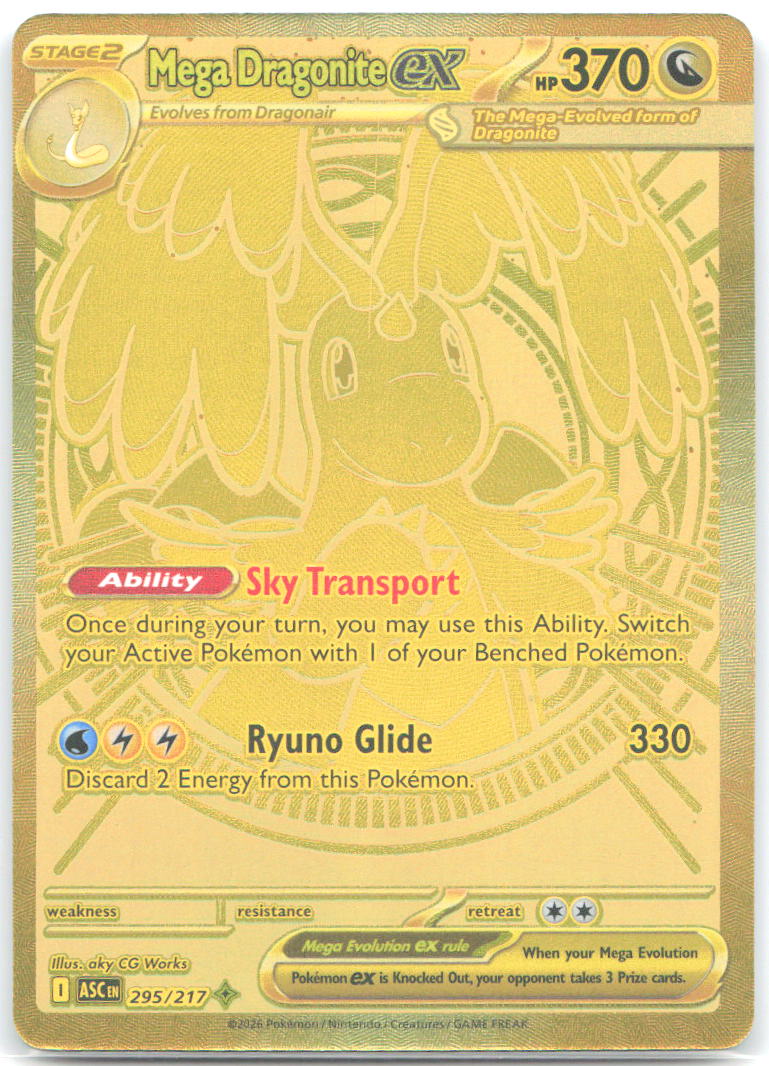Mega Dragonite ex  Mega Hyper Rare ME: Ascended Heroes 295/217 NM aky CG Works