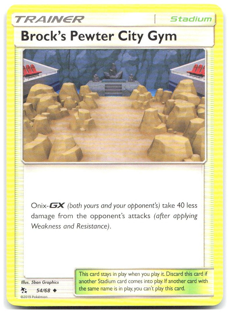 Brock's Pewter City Gym Uncommon Hidden Fates 54/68 NM 5ban Graphics