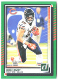 Cole Kmet Donruss - Press Proofs Green 92 2025 Chicago Bears