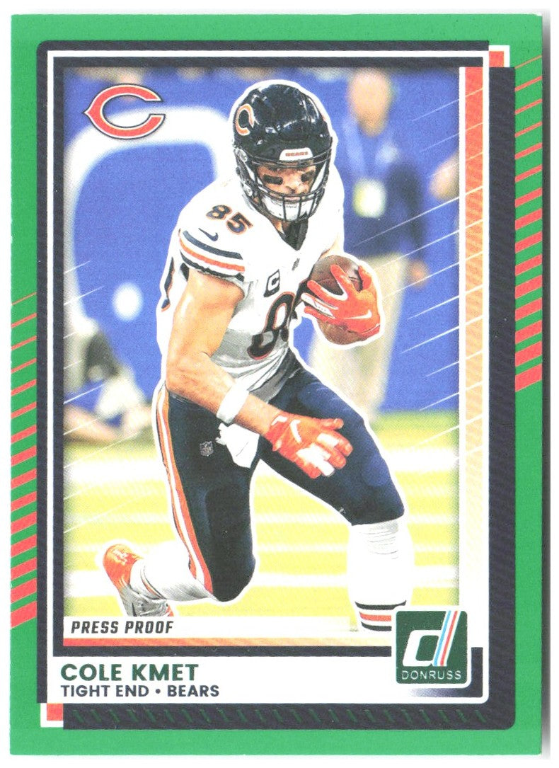 Cole Kmet Donruss - Press Proofs Green 92 2025 Chicago Bears