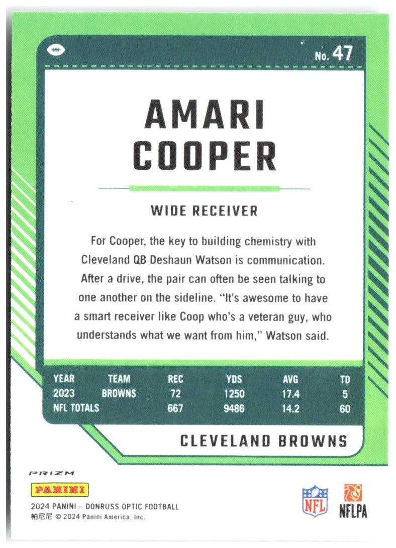 Amari Cooper Donruss Optic - Holo 47 2024 Cleveland Browns