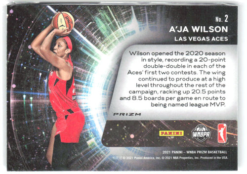 A'ja Wilson Panini Prizm WNBA - Far Out Prizms Green 2 2021 Las Vegas Aces