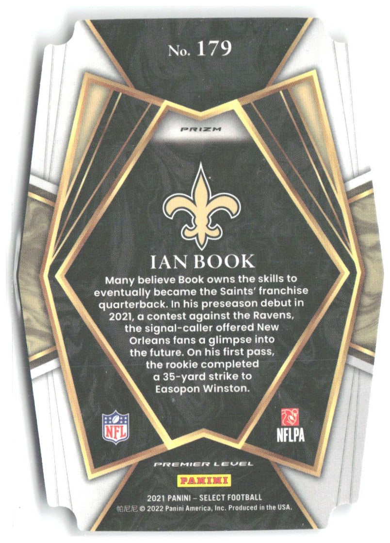 Ian Book Panini Select Black and Gold Prizm Die Cut 179 2021 New Orleans Saints