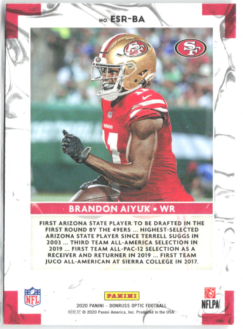Brandon Aiyuk Donruss Optic Rookie Elite Series ESR-BA 2020 San Francisco 49ers