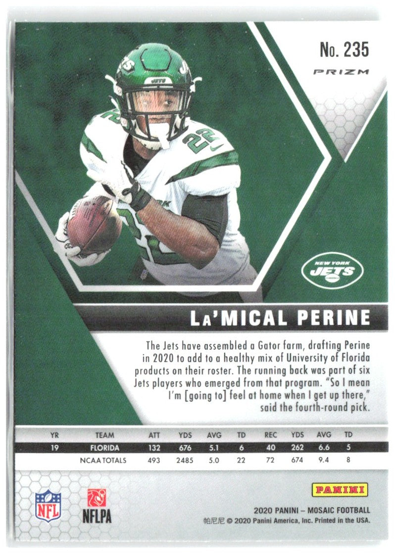 La'Mical Perine Panini Mosaic - Prizm Green 235 2020 New York Jets