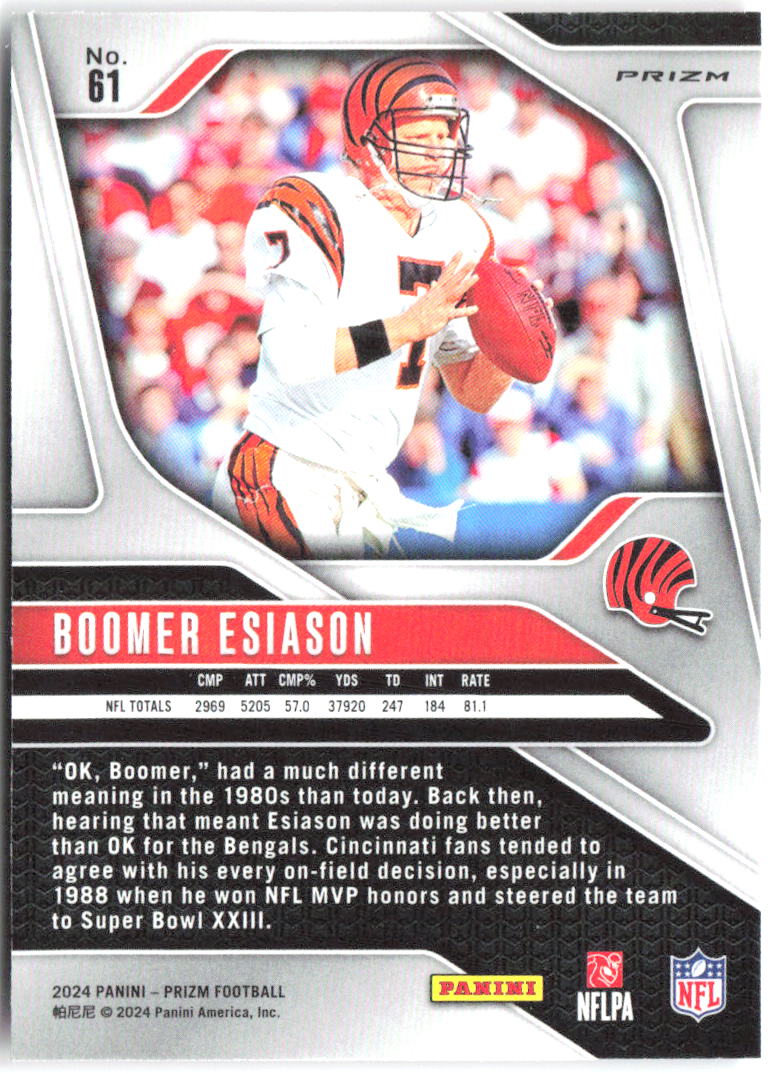 Boomer Esiason Panini Prizm - Pink 61 2024 Cincinnati Bengals