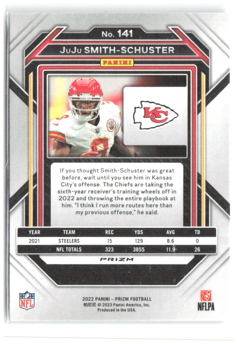 JuJu Smith-Schuster Panini Prizm - Silver 141 2022 Kansas City Chiefs