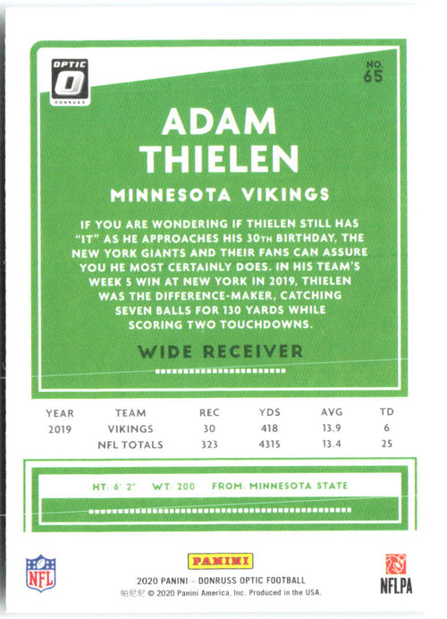 Adam Thielen Donruss Optic 65 2020 Minnesota Vikings