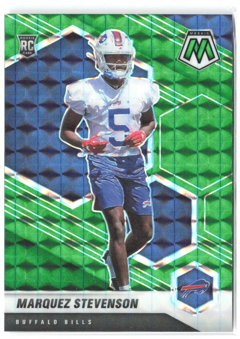 Marquez Stevenson Panini Mosaic - Prizm Green 390 2021 Buffalo Bills