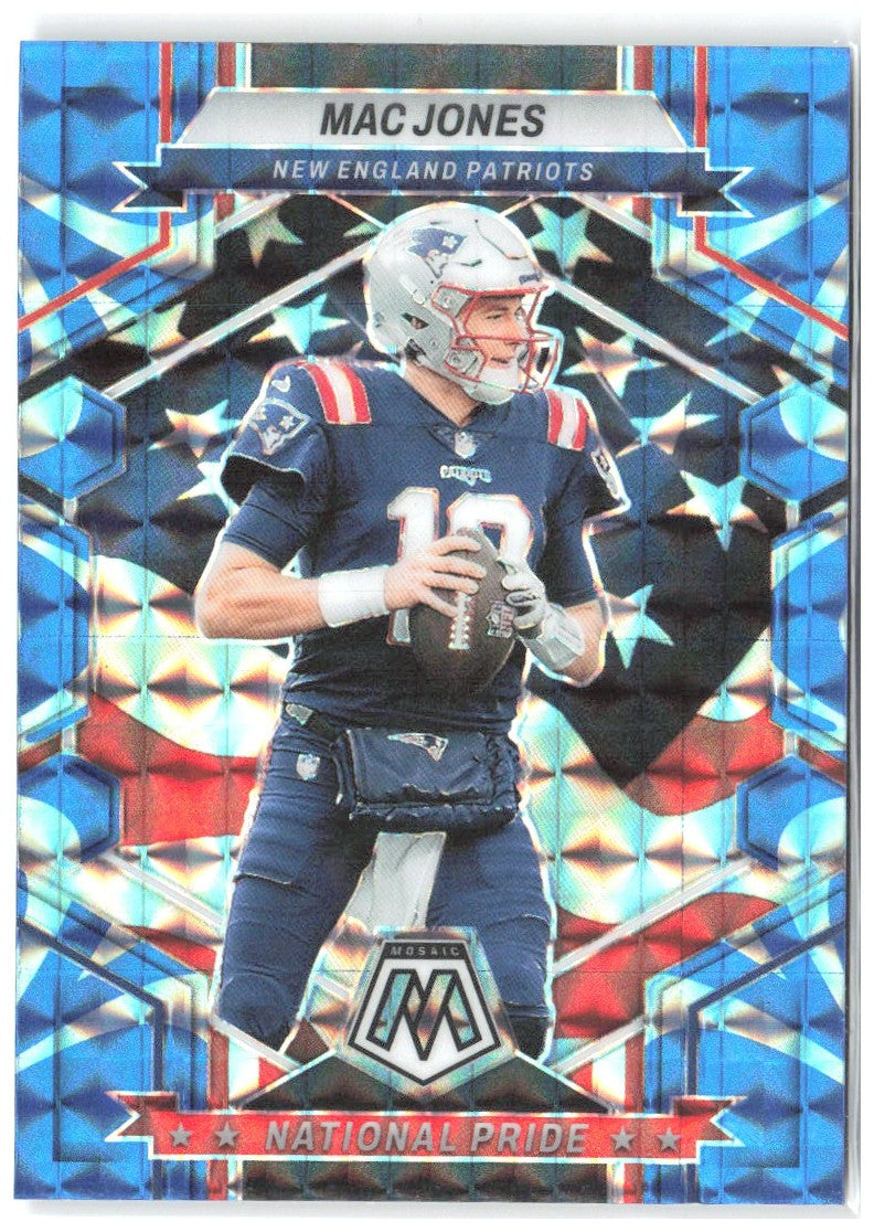 Mac Jones Panini Mosaic - Reactive Blue Mosaic 261 2023 New England Patriots