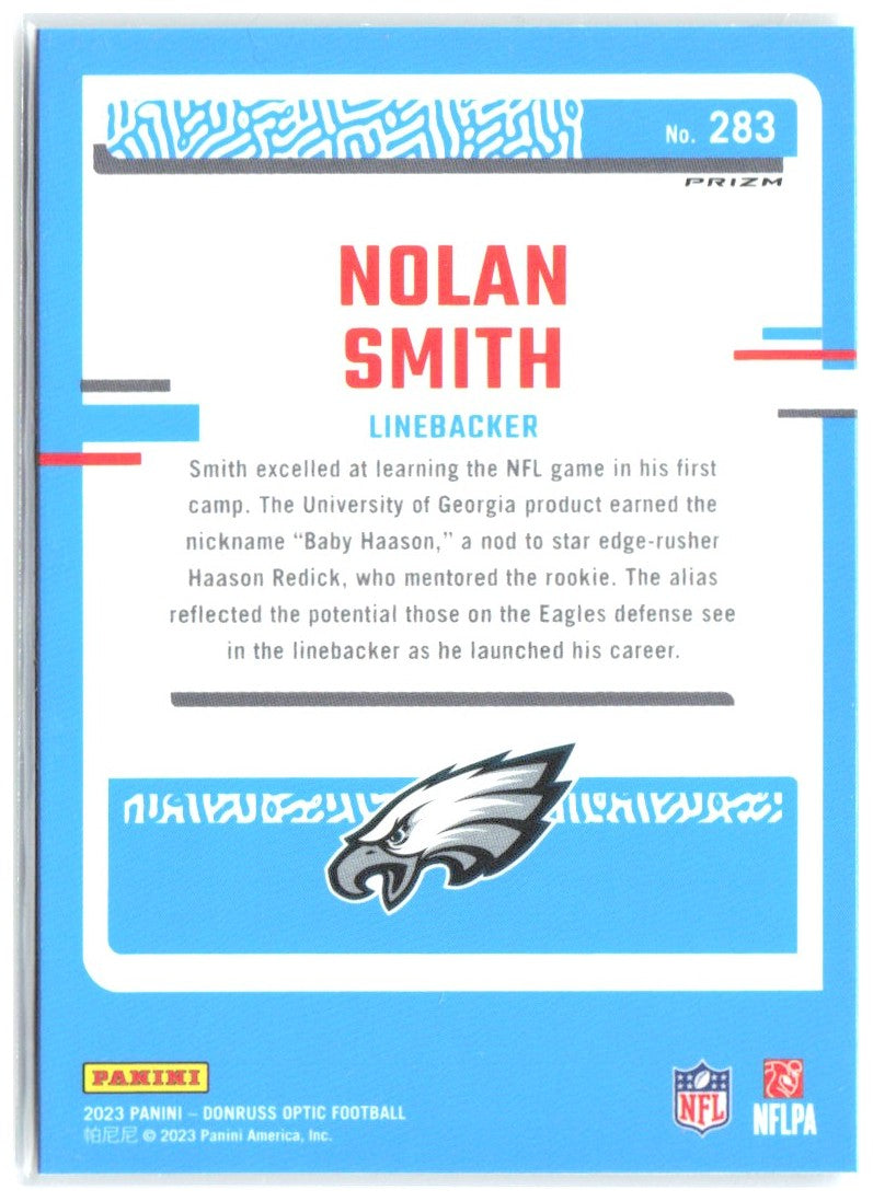 Nolan Smith Donruss Optic - Holo 283 2023 Philadelphia Eagles