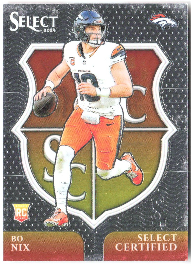Bo Nix Panini Select - Select Certified Rookies 4 2024 Denver Broncos