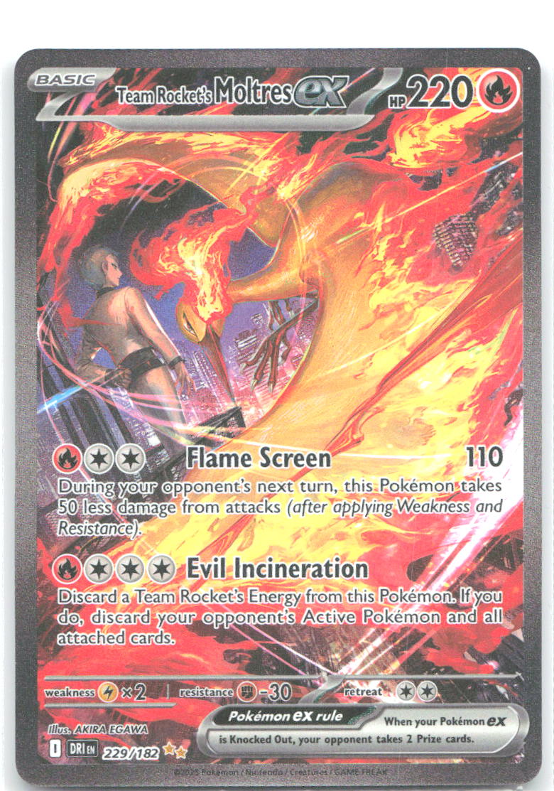 Team Rocket's Moltres ex Special Illustration Rare Destined Rivals 229/182 NM