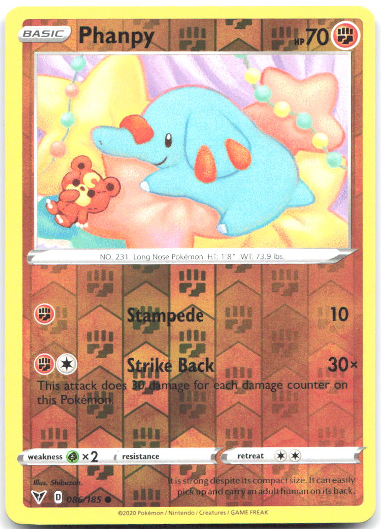 Phanpy Reverse Holo Common SWSH04 Vivid Voltage 086/185 NM Shibuzoh