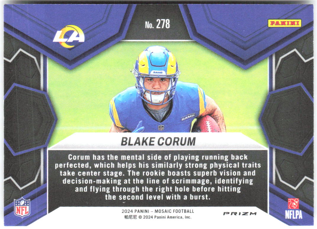Blake Corum Panini Mosaic - Mosaic 278 2024 Los Angeles Rams