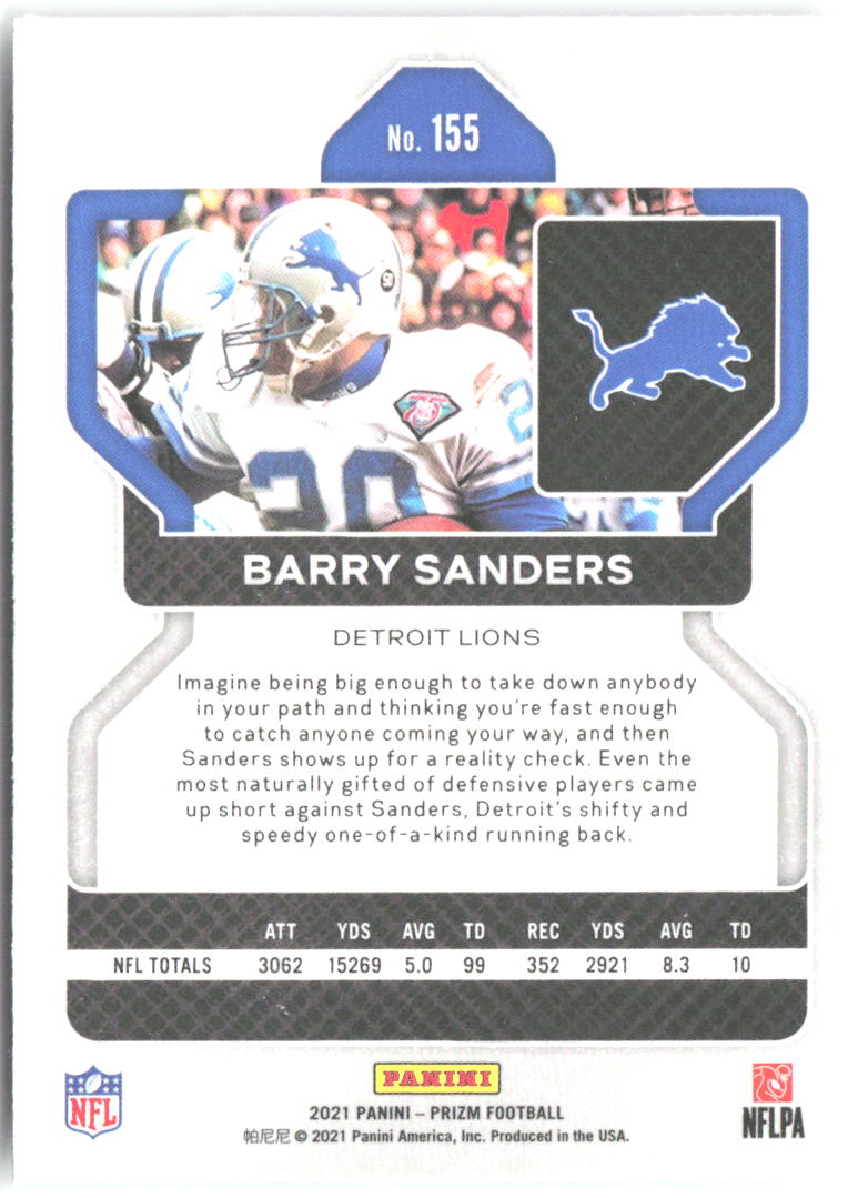 Barry Sanders Panini Prizm 155 2021 Detroit Lions