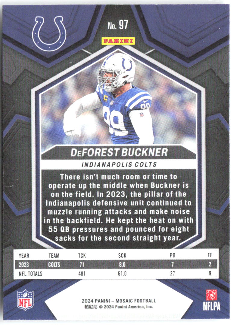 DeForest Buckner Panini Mosaic 97 2024 Indianapolis Colts
