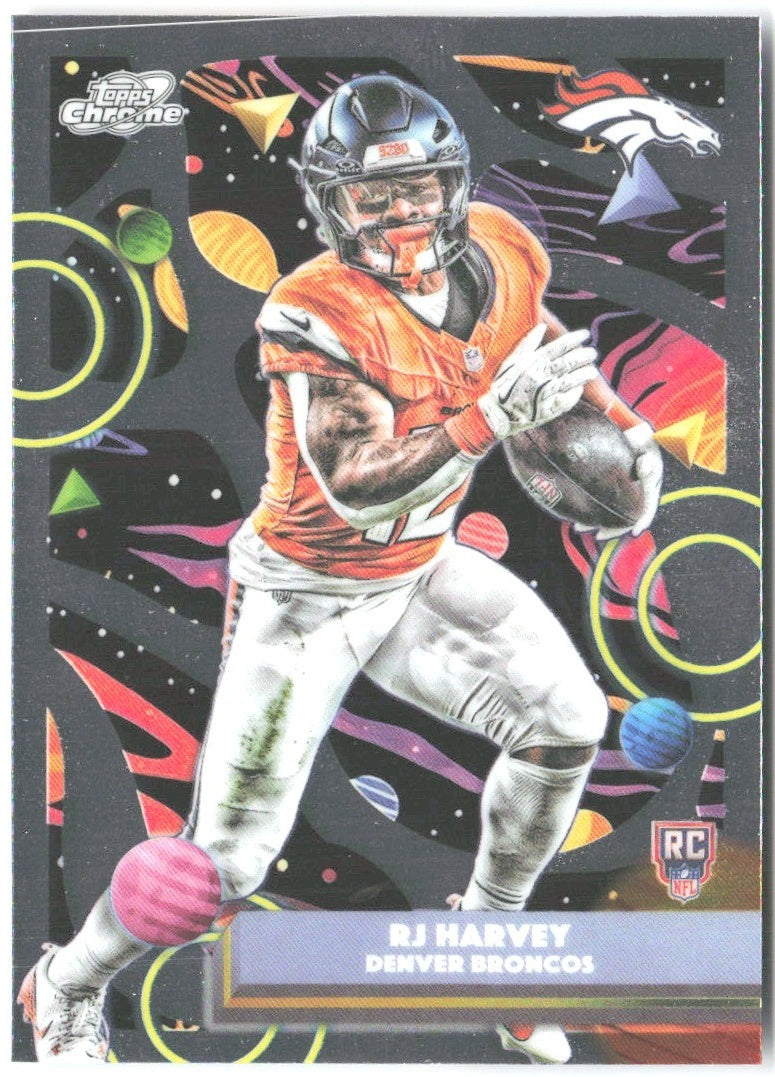 RJ Harvey Topps Chrome Cosmic 132 2025 Denver Broncos RC