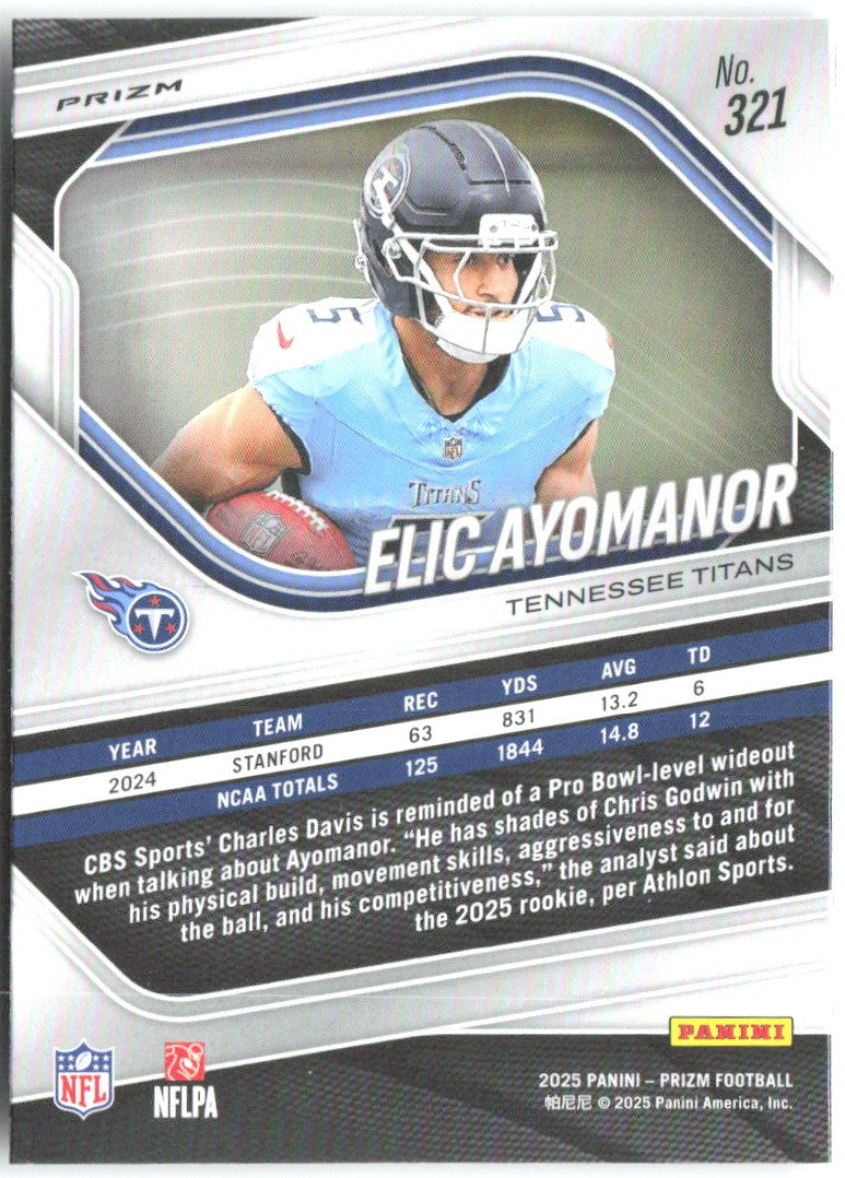 Elic Ayomanor Panini Prizm - Silver 321 2025 Tennessee Titans